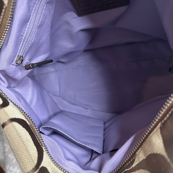 Coach Brown Signature Canvas Purse Handbag Shoulder Bag No. F1281-F15067 - Picture 5 of 8